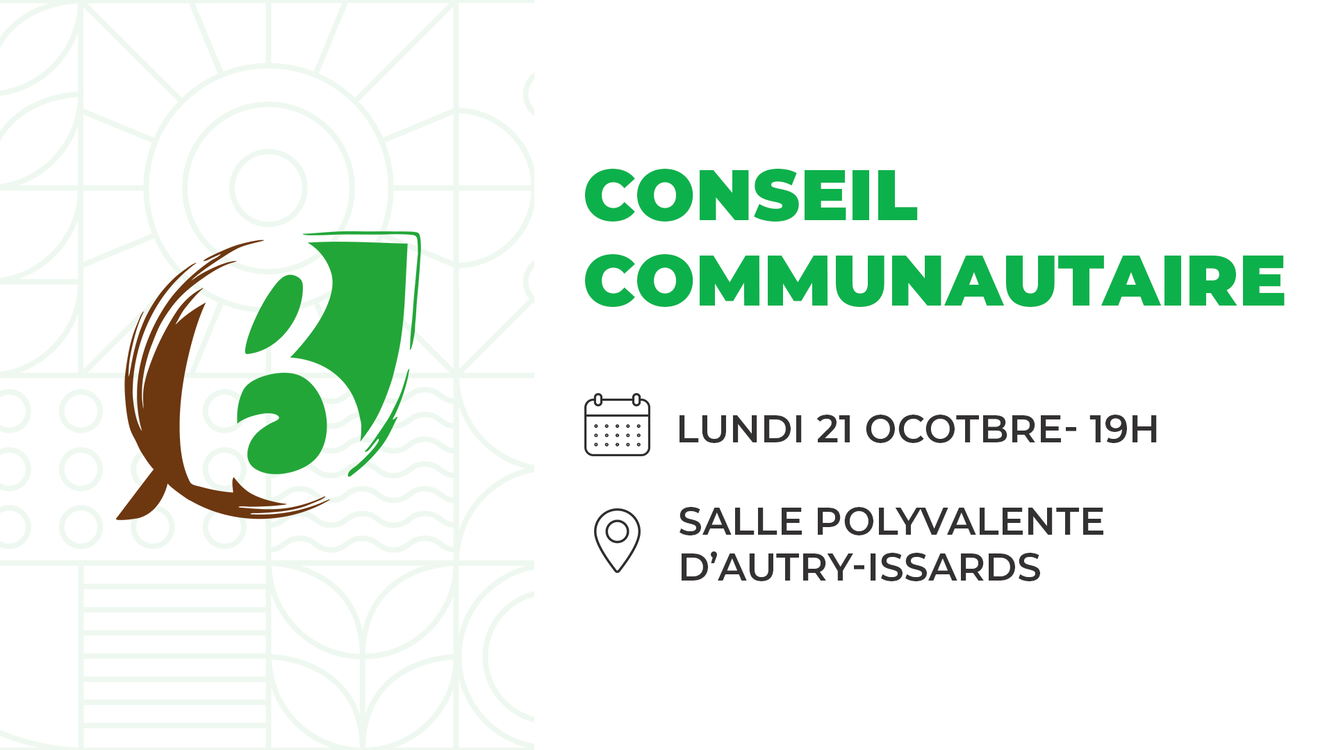 Prochain Conseil Communautaire : lundi 21 octobre à Autry-Issards