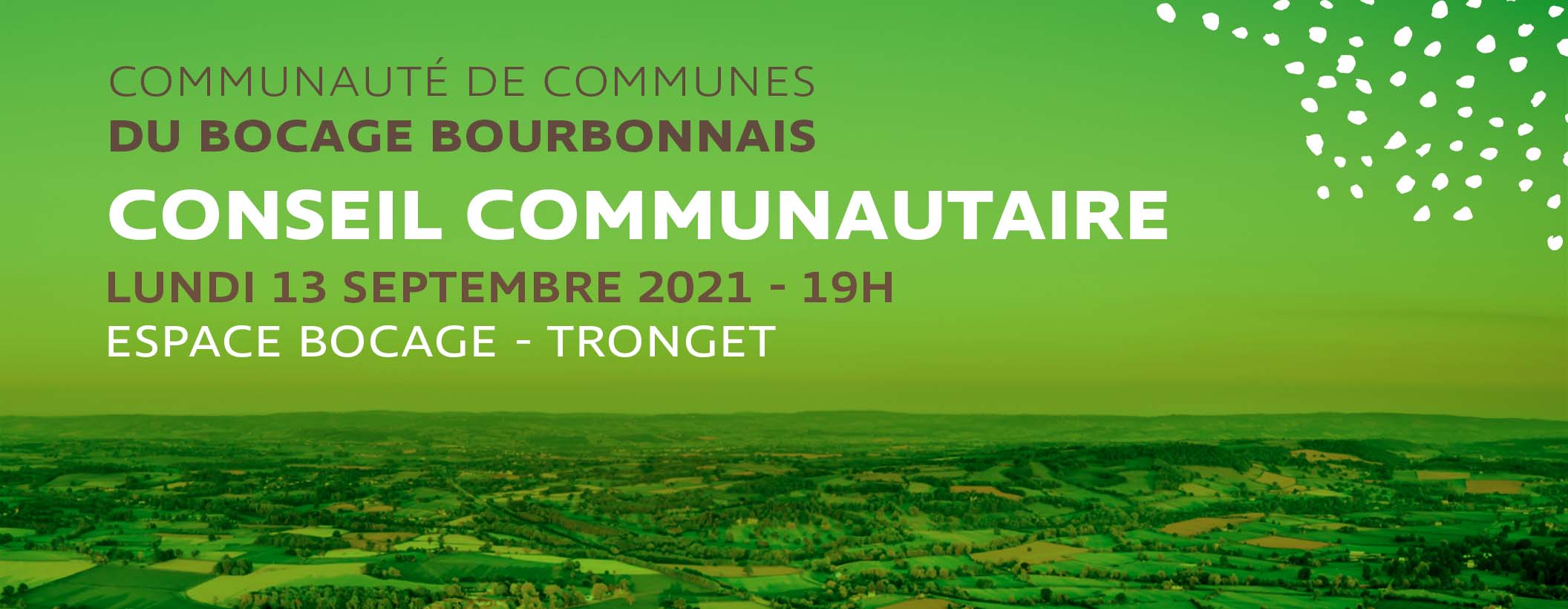 Prochain Conseil Communautaire : lundi 13 septembre 2021