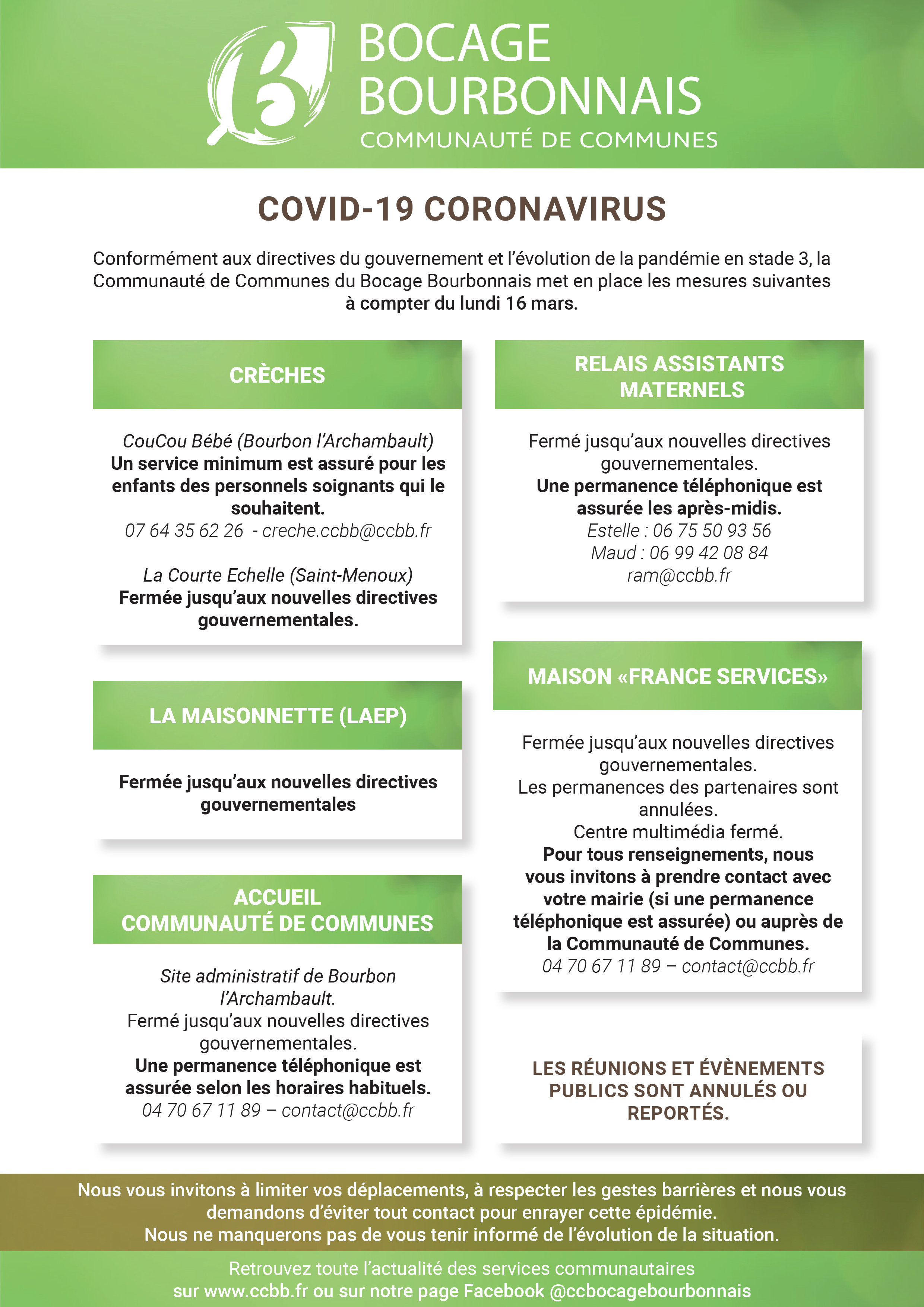 Info coronavirus 17 03 20